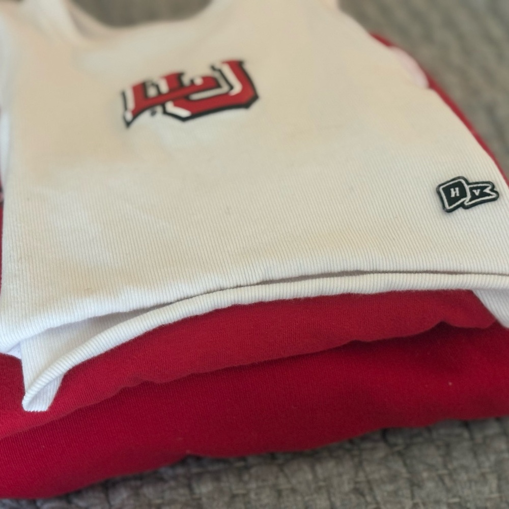 Lamar University Red and White Spirit wear Hoodie Shirt Set Small - Picture 2 of 7